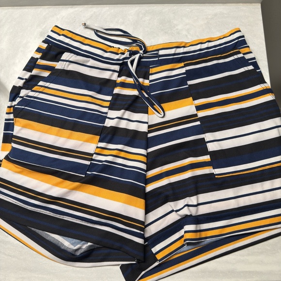 LuLaRoe Pants - LuLaRoe Striped Blue and Yellow Shorts